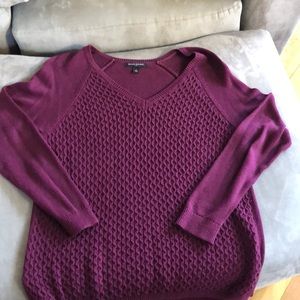 Wine colored v neck sweater